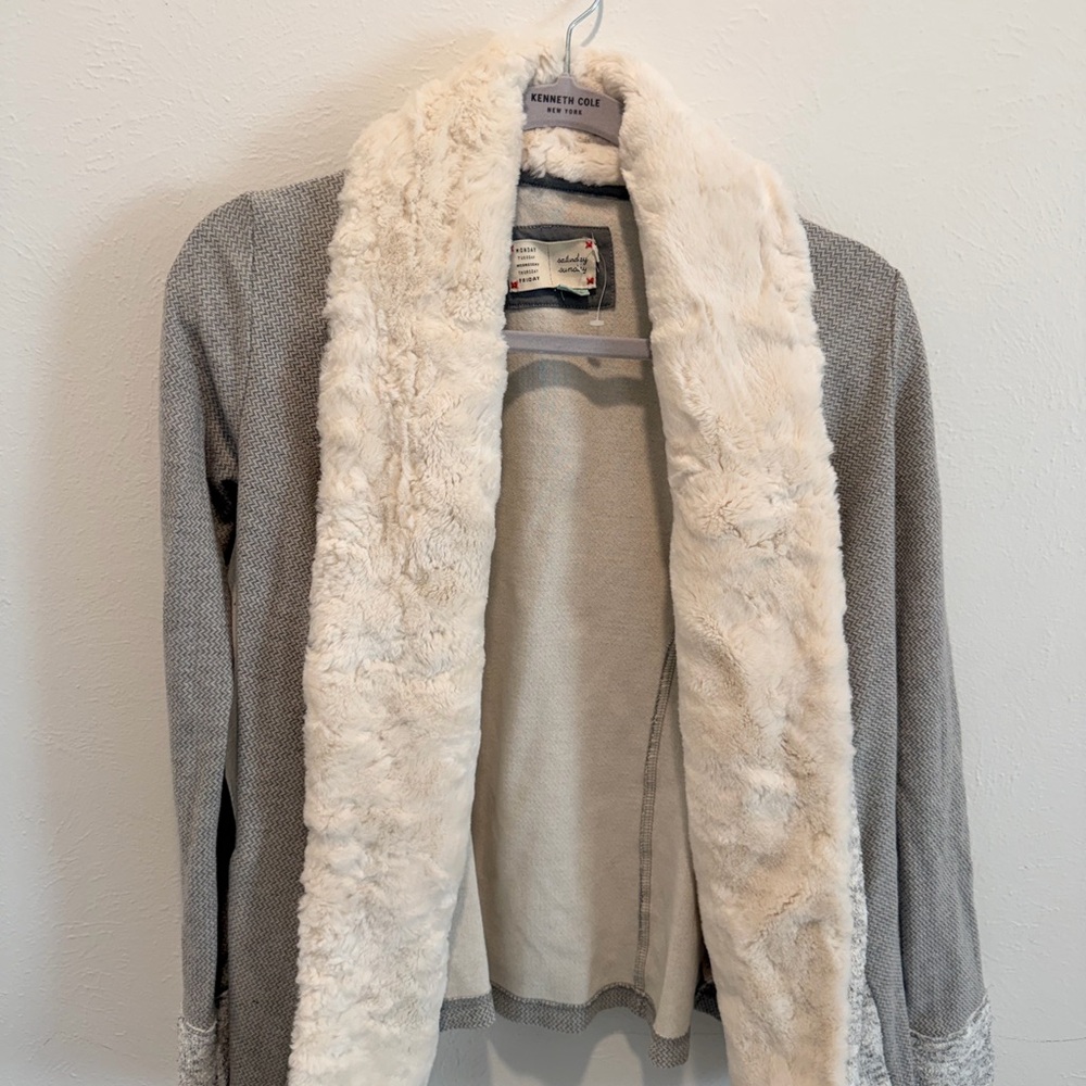 Anthropologie Gray and Cream Cardigan